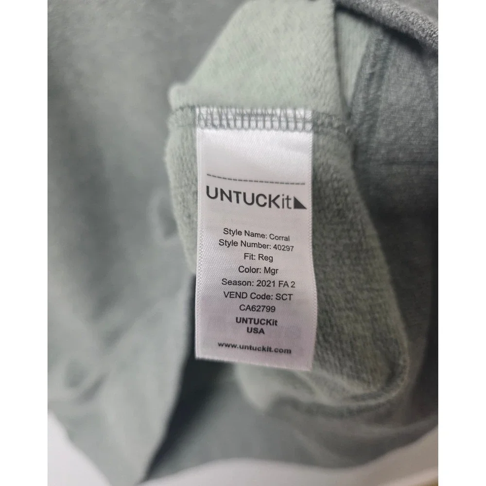 UNTUCKit Corral Quarter Zip Pullover Men Size Medium Cotton Blend Sweatshirt EUC